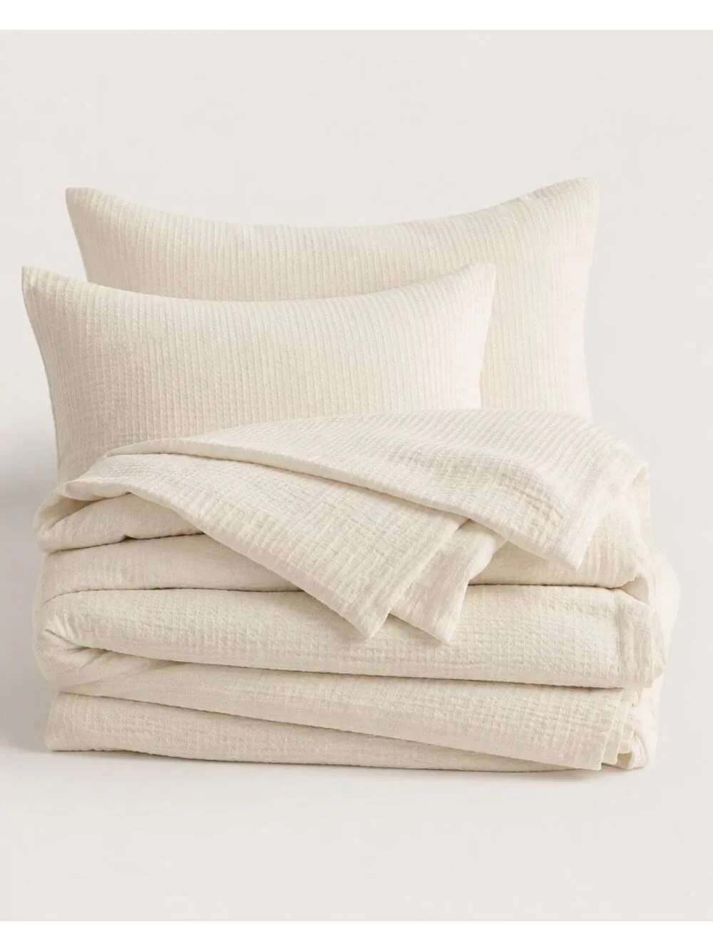S25 | Quince Organic Luxe Honeycomb Duvet Cover King Cal King Undyed NWT
